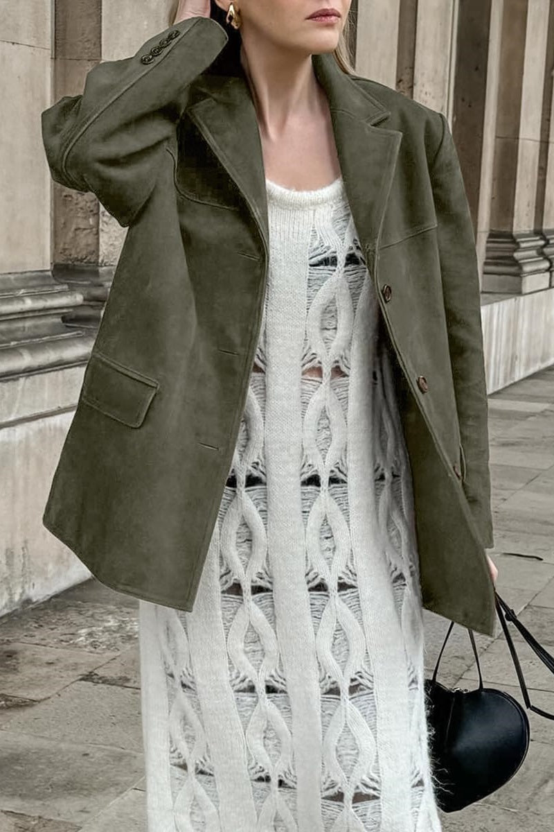 Blazer mujer piel vegana corte clasico - Colette