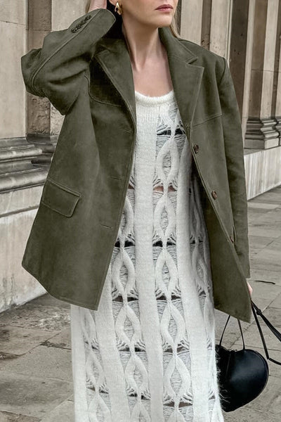 Blazer mujer piel vegana corte clasico - Colette