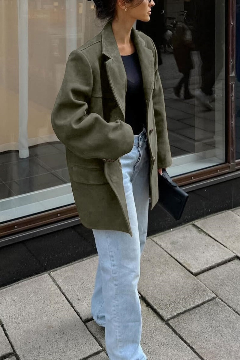 Blazer mujer piel vegana corte clasico - Colette