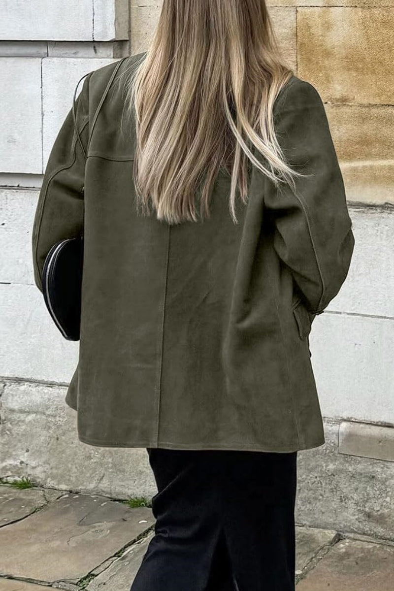 Blazer mujer piel vegana corte clasico - Colette