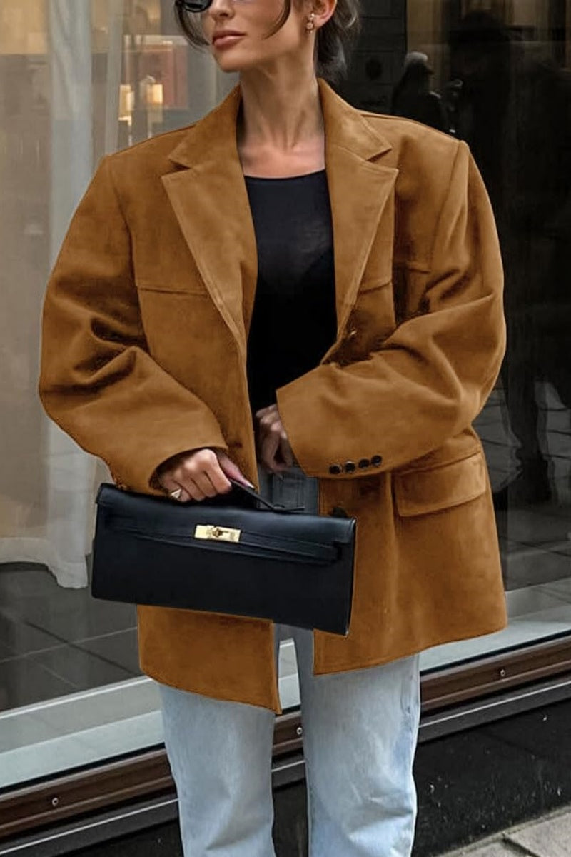 Blazer mujer piel vegana corte clasico - Colette