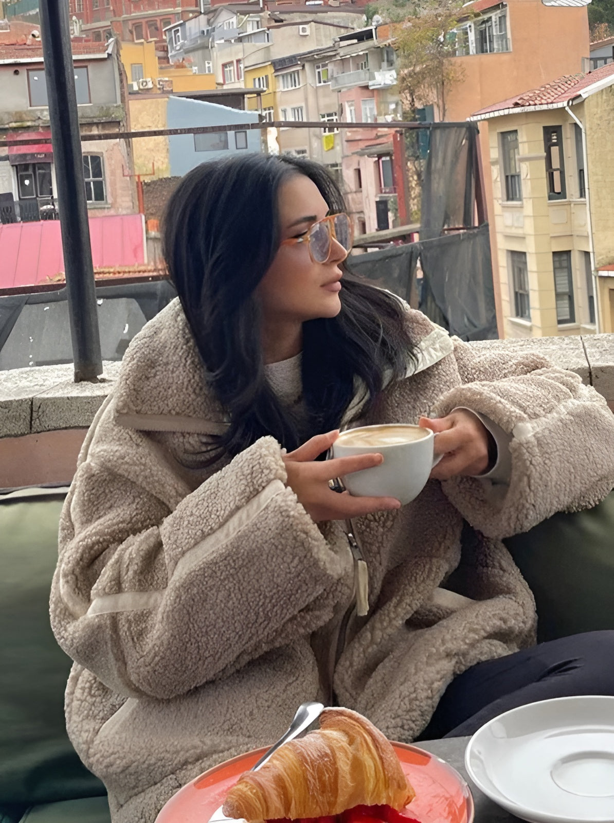 Chaqueta oversized mujer calida con cremallera - Selindra