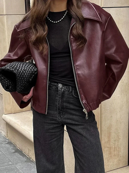 Chaqueta mujer efecto piel vegana estilo premium - Maelle