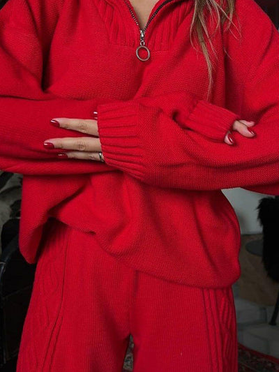 Conjunto mujer loungewear de punto con capucha - Alessia