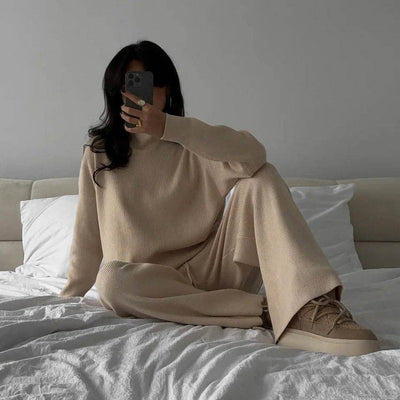 Conjunto mujer punto cuello alto - Amalia