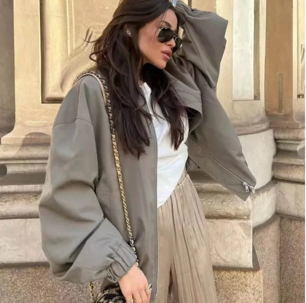 Chaqueta bomber oversize ligera para mujer - Misty