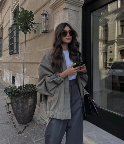 Chaqueta bomber oversize ligera para mujer - Misty