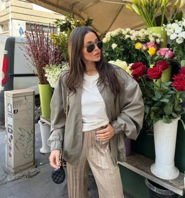 Chaqueta bomber oversize ligera para mujer - Misty