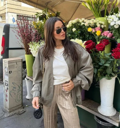 Chaqueta bomber oversize ligera para mujer - Misty