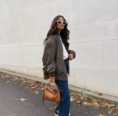 Chaqueta bomber oversize ligera para mujer - Misty