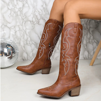 Botas cowboy de cuero para mujer - Nereyda