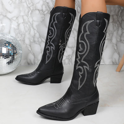 Botas cowboy de cuero para mujer - Nereyda