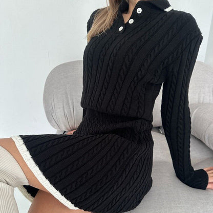 Vestido mujer de punto trenzado con cuello alto - Shenia