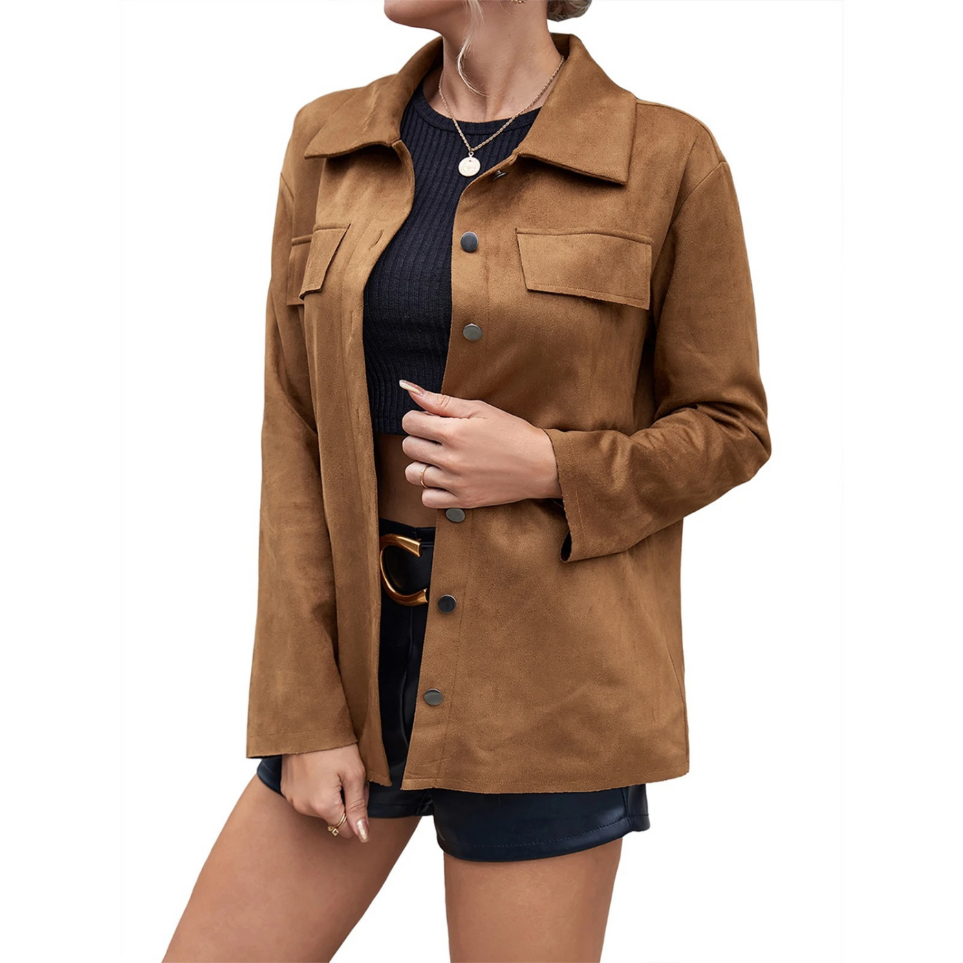 Chaqueta mujer de ante con botones - Valay