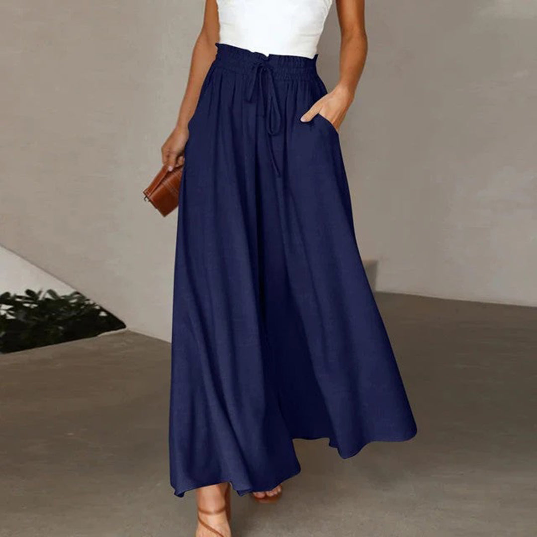 Pantalones sueltos con perneras anchas para mujer - Verano - Cómodos