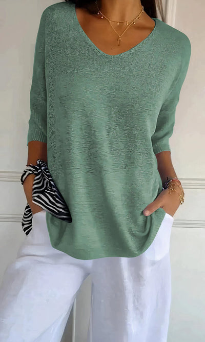 EVI - Top de punto con escote en V