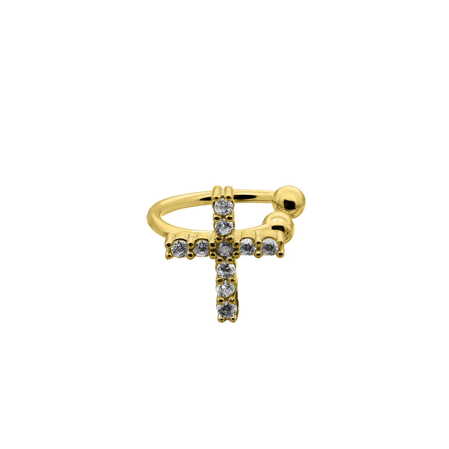 Glam Cross Earcuff 14K bañado en oro