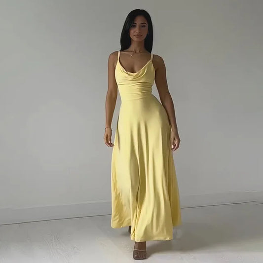Anby - Elegante maxi vestido drapeado