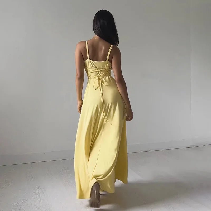 Anby - Elegante maxi vestido drapeado