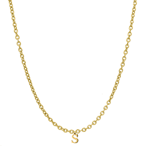 Elegante cadena Basic Letter chapada en oro de 14 quilates