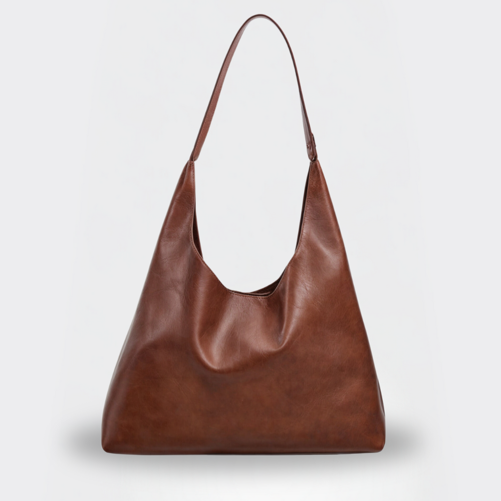 Bolso de hombro grande tipo tote de piel vegana suave - Emma