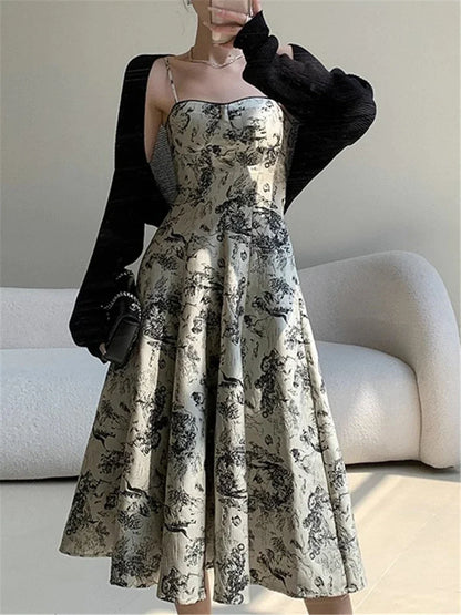 Rolami - Vestido de noche floral vintage