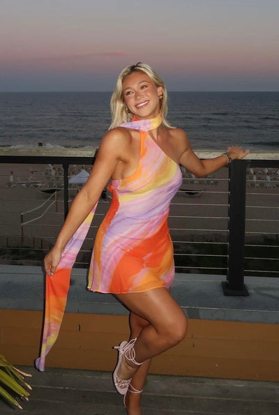Kata - Vestido corto Tie-dye Halter