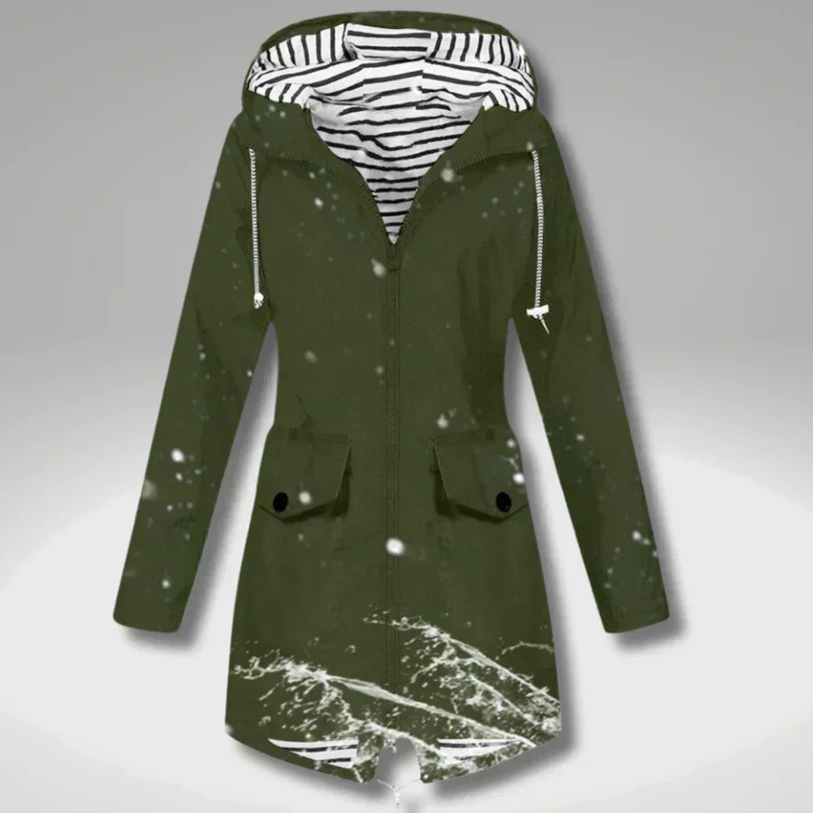 Abrigo mujer impermeable ligero con capucha ajustable - Jade