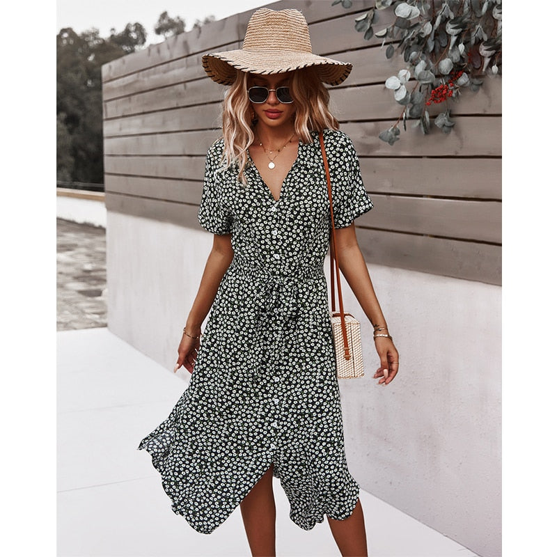 Madeleine - Vestido bohemio con estampado floral