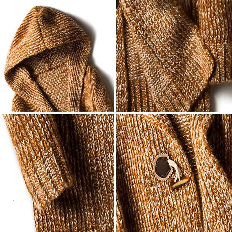 Cardigan de punto grueso con capucha para hombre - Marlow
