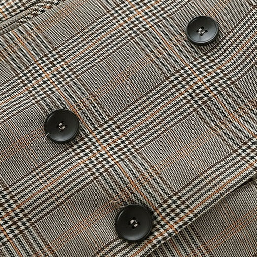 Carinesse - Chaqueta blazer casual chic vintage a cuadros