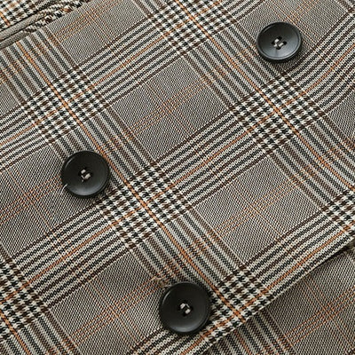 Carinesse - Chaqueta blazer casual chic vintage a cuadros