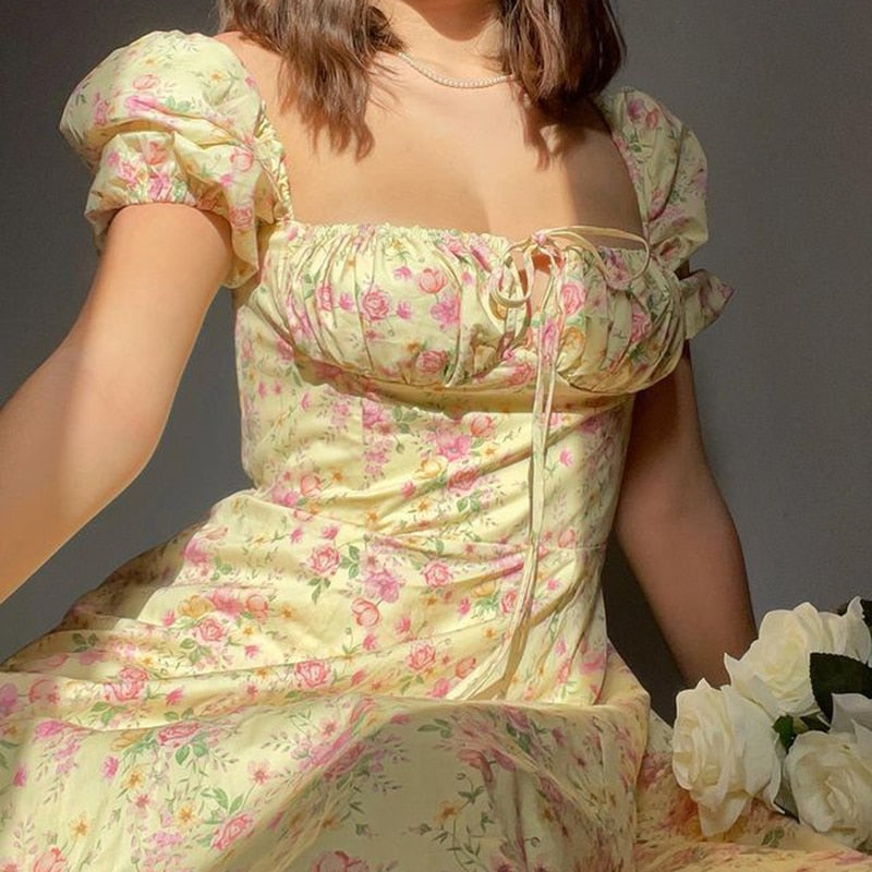 Minala - Vestido vintage con lazada