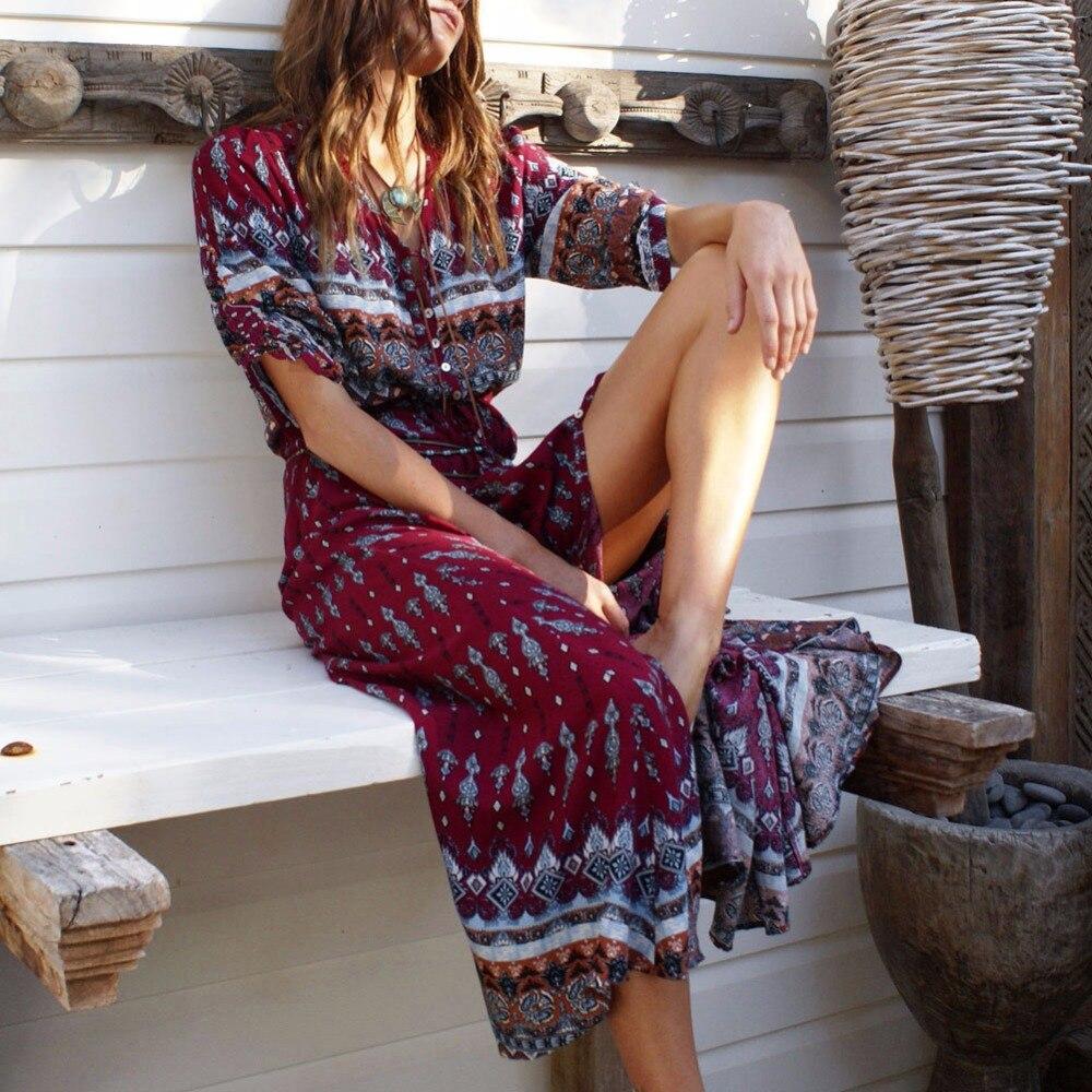 Dorette - Vestido largo bohemio