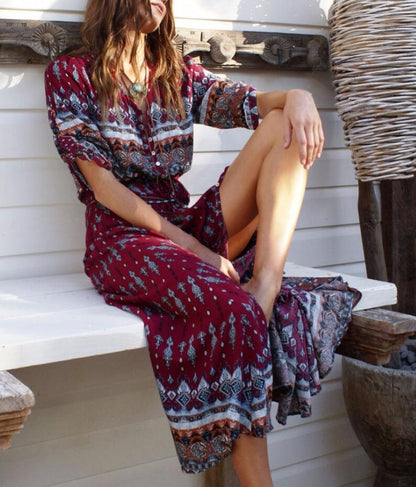 Dorette - Vestido largo bohemio