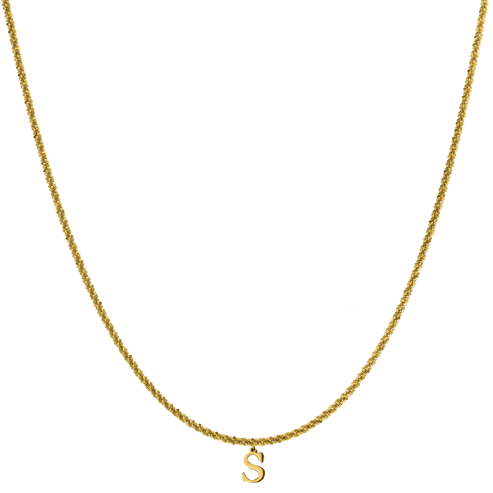 Cadena Sparkle Basic Letter chapada en oro de 14 quilates