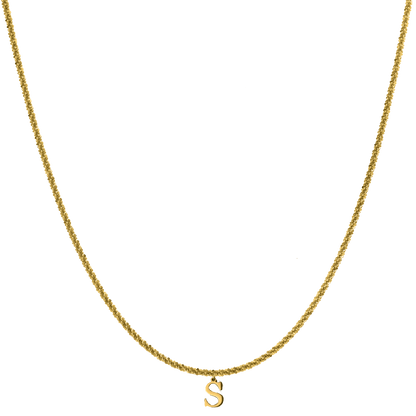 Cadena Sparkle Basic Letter chapada en oro de 14 quilates