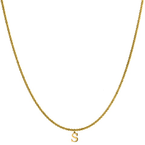 Cadena Sparkle Basic Letter chapada en oro de 14 quilates