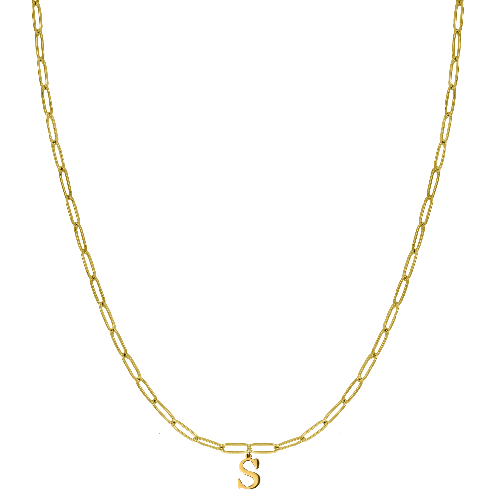 Collar Mini Grace Basic Letter chapado en oro de 14 quilates