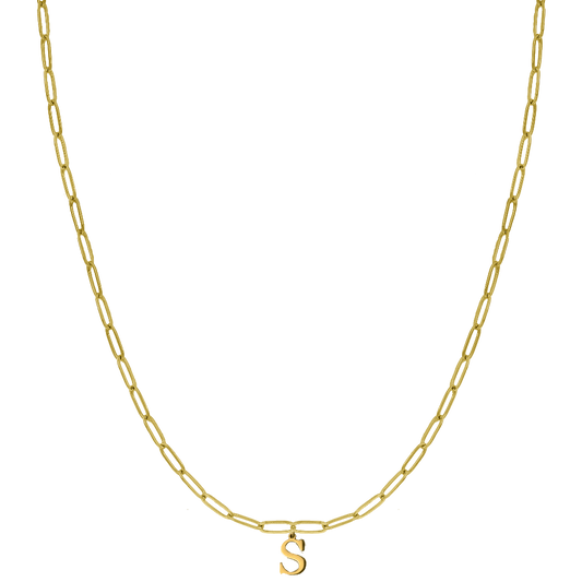 Collar Mini Grace Basic Letter chapado en oro de 14 quilates