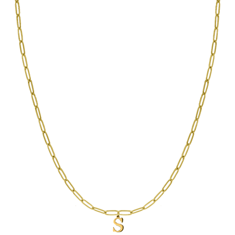 Collar Mini Grace Basic Letter chapado en oro de 14 quilates