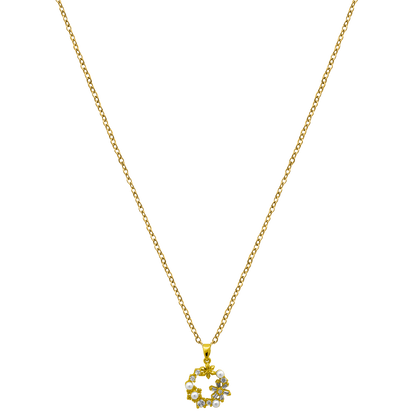 Collar Flower Wreath chapado en oro de 18 quilates