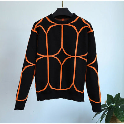 Chio - Jersey geométrico de cuello redondo y estampado llamativo