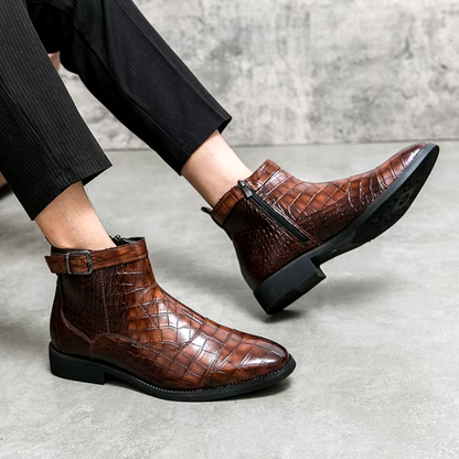 Elegantes botas Chelsea de piel para hombre