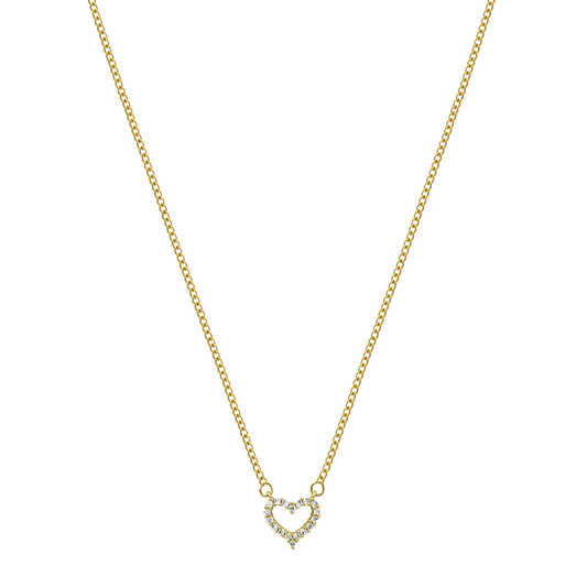 Collar Corazón Cupido 14K bañado en oro