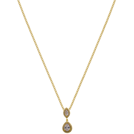 Cadena Posh Crystal 2.0 chapada en oro de 14 quilates