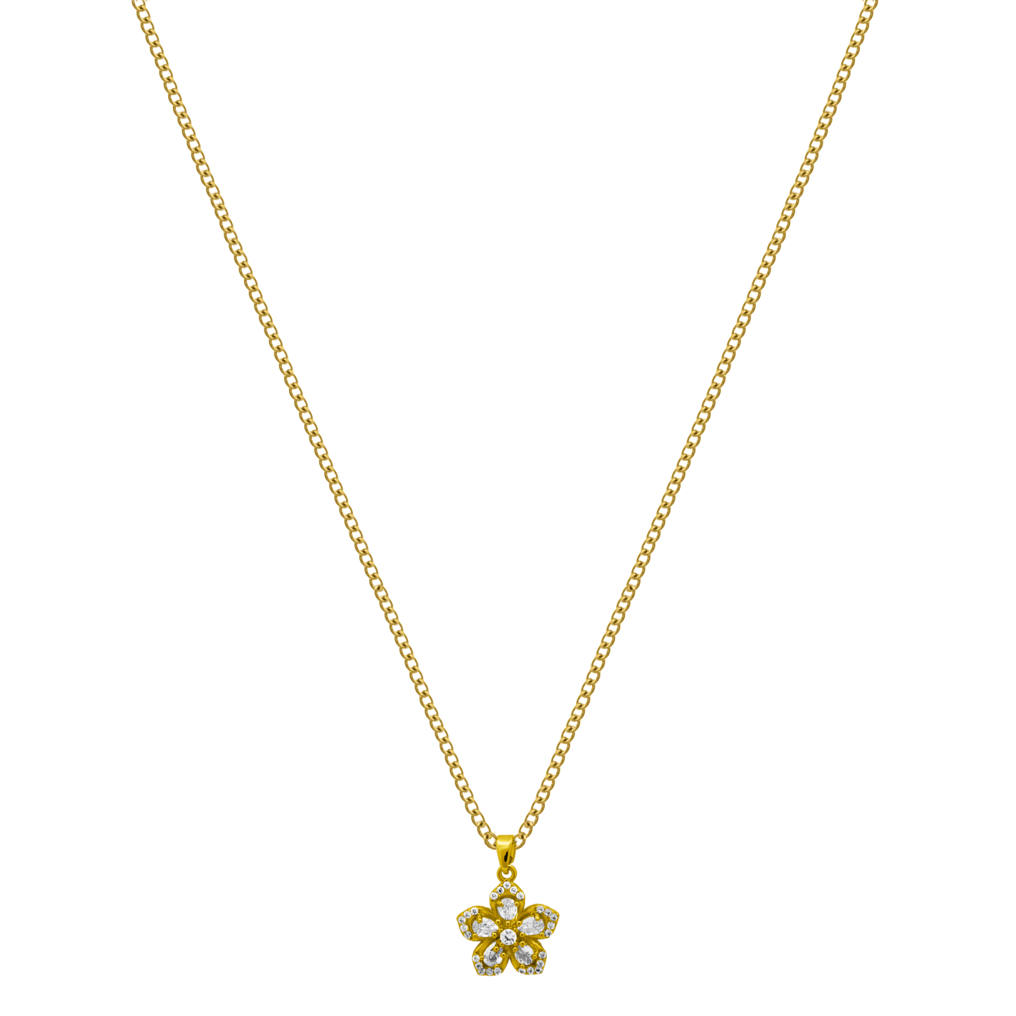 Collar Cluster Flower chapado en oro de 18 quilates