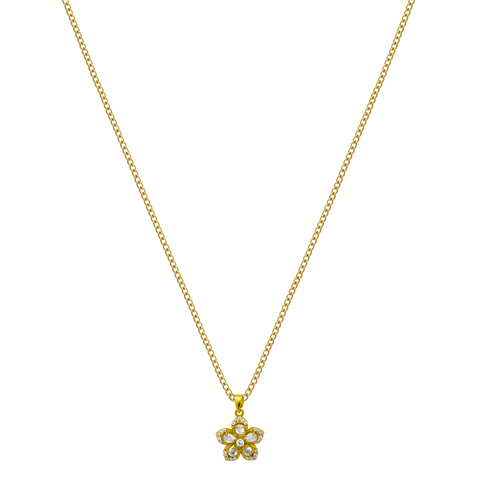 Collar Cluster Flower chapado en oro de 18 quilates