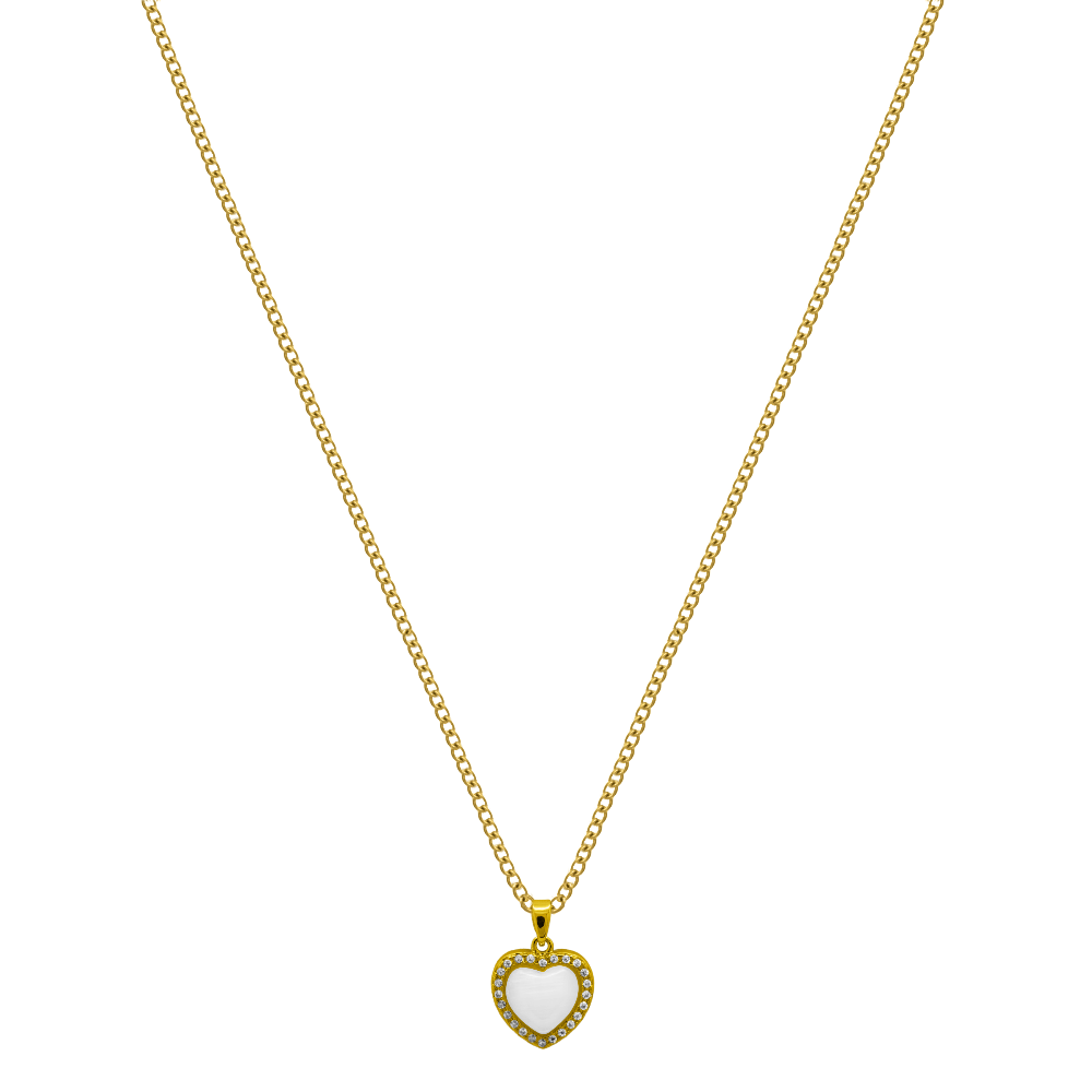 Collar Precious Heart chapado en oro de 14 quilates