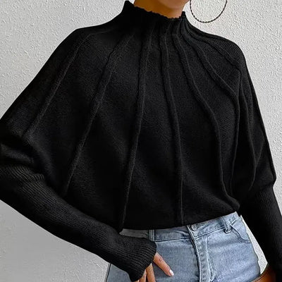 Elen - Jersey de cuello alto con elegantes pliegues